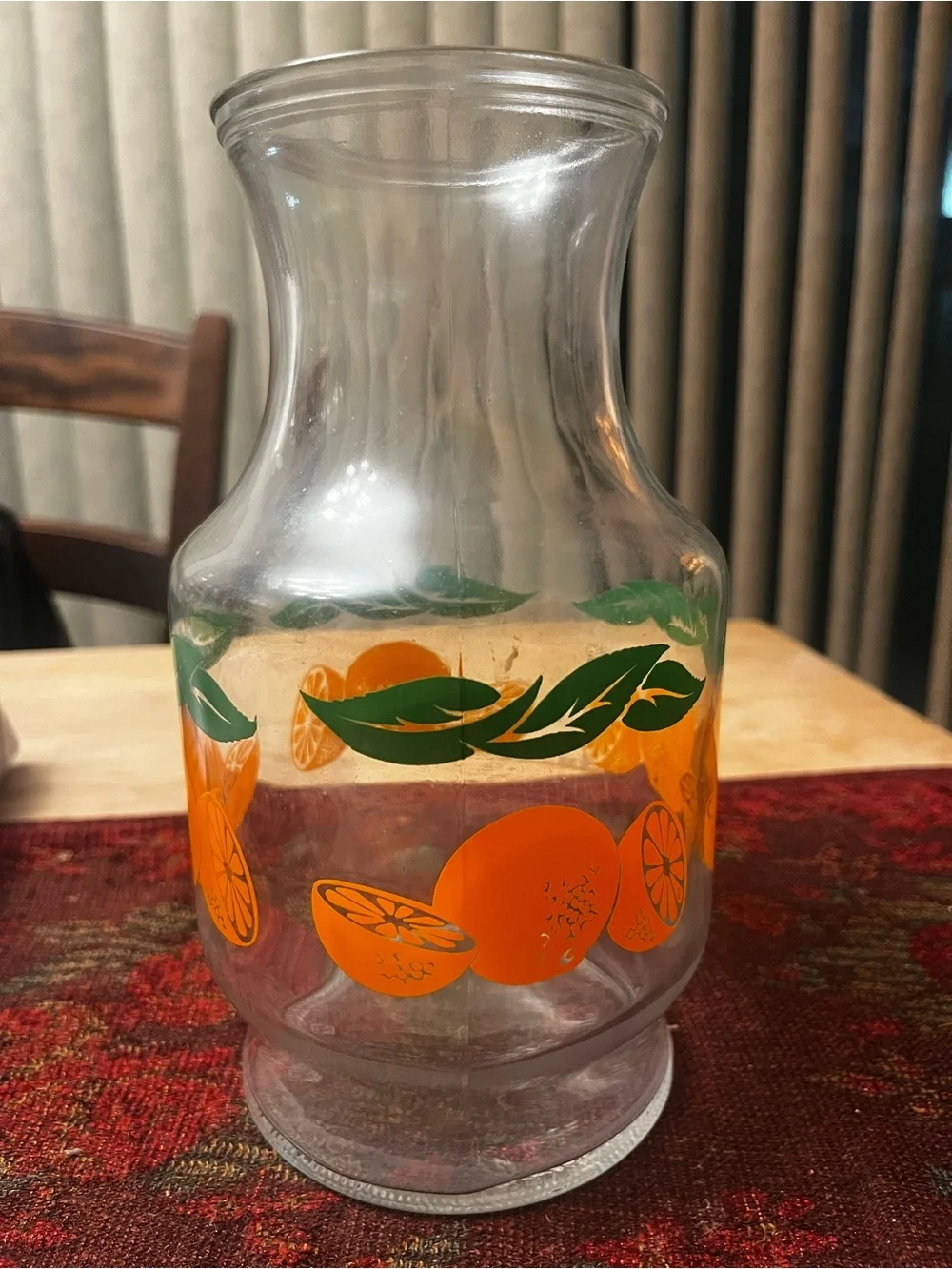 Vintage Anchor Hocking Orange Juice Carafe / Juice Pitcher  – Retro- Made in USA